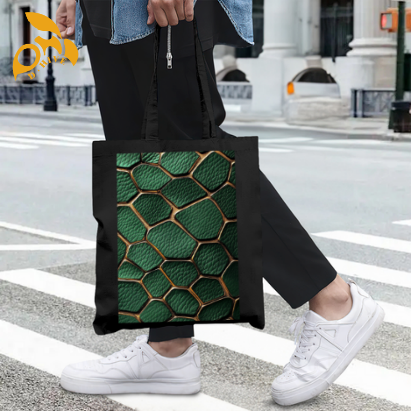 Free shipping TOP fashion designers customize lightweight high-quality black full-print canvas tote DIY bags