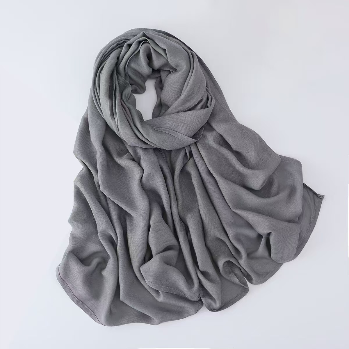 T889 cotton modal double needle wide brim headscarf single color high quality shawl scarf