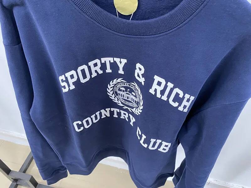 Navy Sweatshirt Cotton Crew Neck Long Sleeve Relaxed Fit Autumn Sweatshirt Female Winter Clothes Women