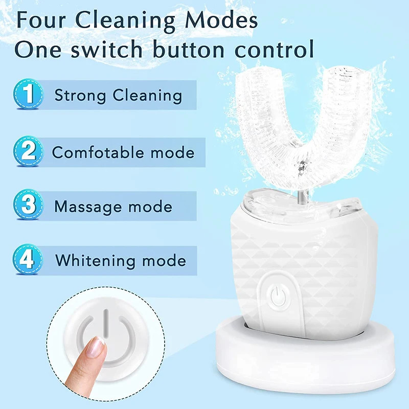 Wireless chargeable silicone bristle portable cleaning automatic toothbrush high quality u-shaped electric toothbrush 250604