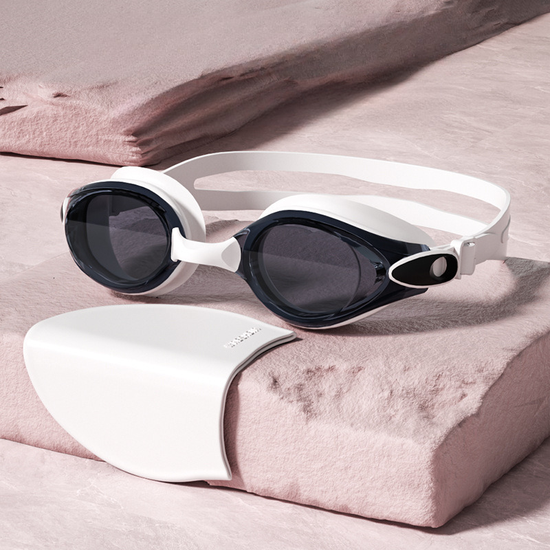 Adult Unisex HD Waterproof Anti-Fog Flat Light Swimming Glasses and Cap Set Professional Diving Goggles