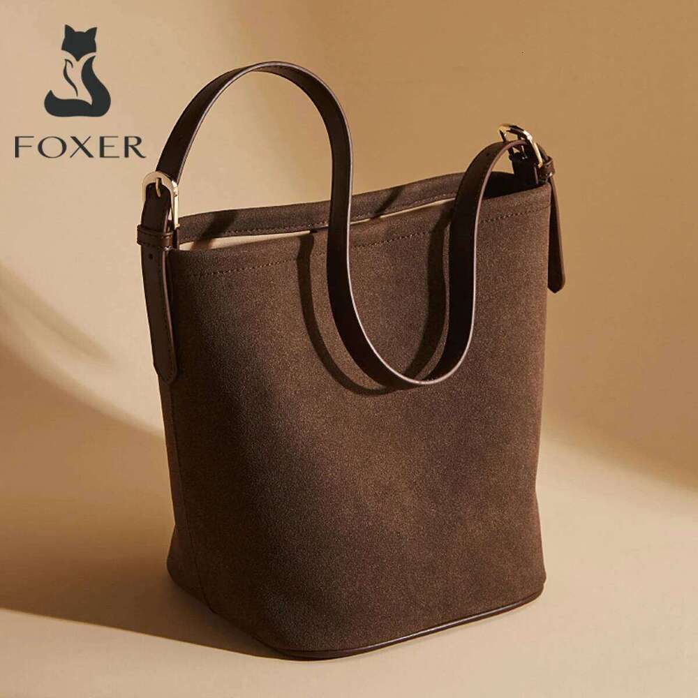 OLOEY FOXER Women Small Shoulder Handbag Girl Crossbody Bucket Bag Synthetic Suede Lady Classic Purse Gift