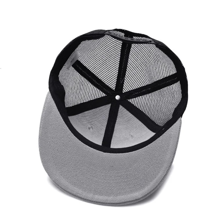 Adult Solid Color Flat Brim Mesh Cap Men Woman Hiphop Plain Baseball Hat 55-60cm 250603