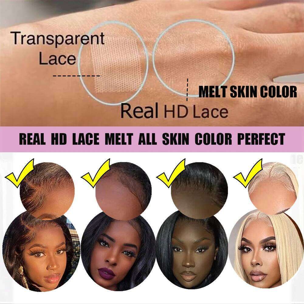 613 Blonde 5x5 6x6 Only Body Wave 4x4 SKINLIKE HD Closure 22 Inch Invisible Lace Melt Skins