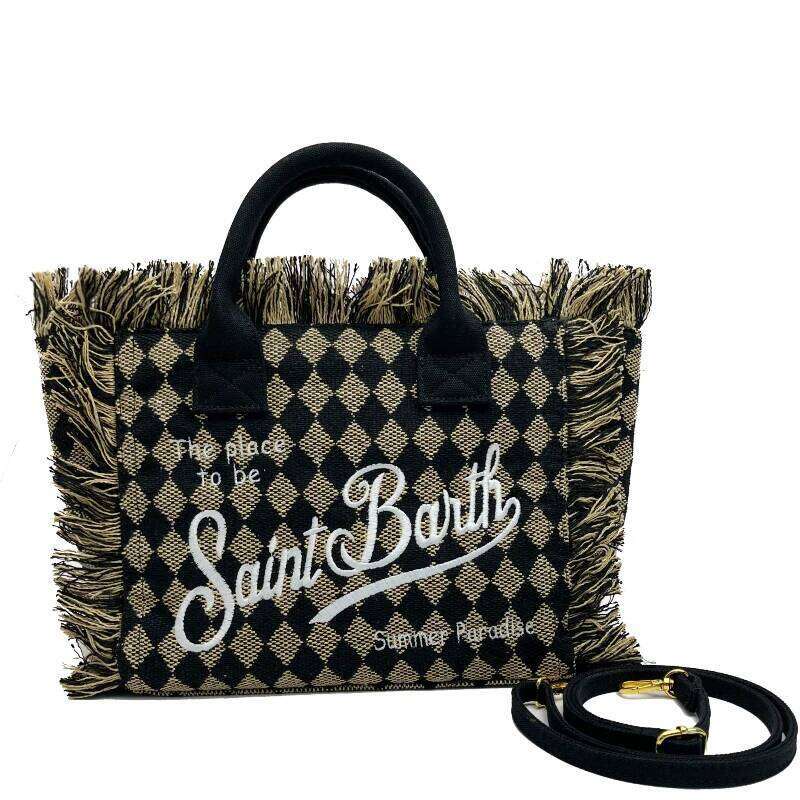 Women's Bags Designer Light Plaid Clutch Tassel Solid Color With Letters Tote Bag Large Capacity Beach Travel High Quality Handbag