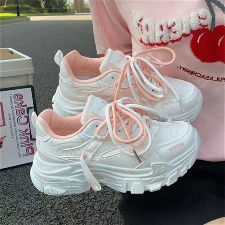 Milk Blue Breathable Dad Sneakers For Women Casual Shoes Summer New Versatile Thick Soled Sports Ins Style Student Casual Shoes Ddmysaturn