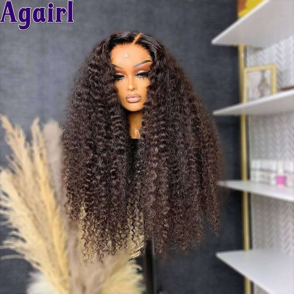 200% Ready Go Curly Human Hair Honey Brown 13X6 Water Wave Frontal Wig Ombre Blonde Black 6X4 Lace Closure Wigs