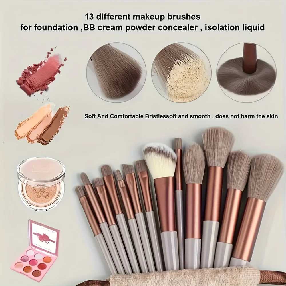 13pcs Makeup Brush Brushes Set Cosmetic Makeup Sponge Makeup Brush Beauty Tool Eyeshadow B Professional Brush Set W250605