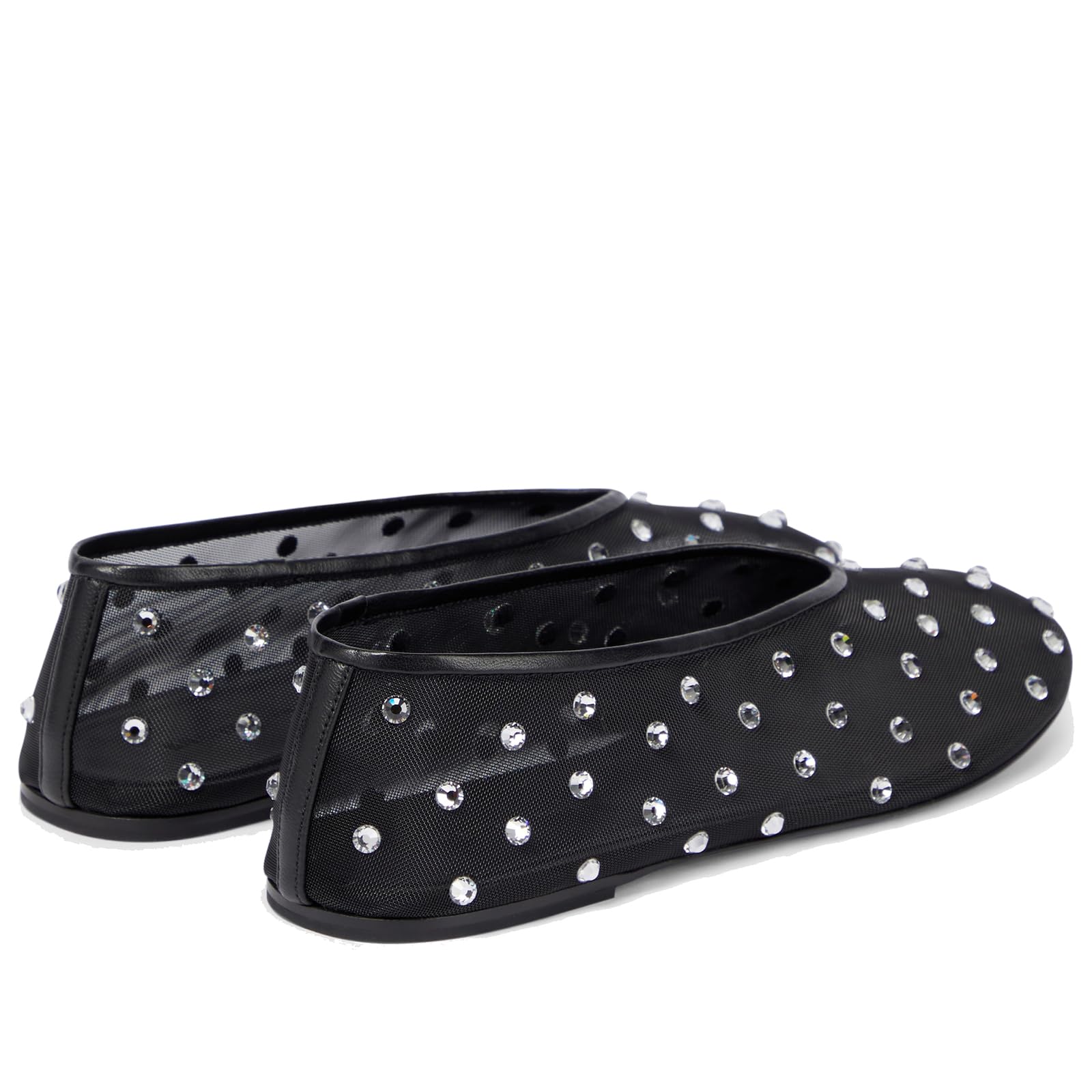 arqa crystalembellished mesh flats rhinestone ballet flat slip on ballerina shoes comfortable casual gauze shoe