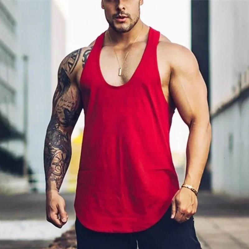 Plain Gym Workout Bodybuilding Sport Vests Men Fitness Muscle Sleeveless Y-back Shirt Summer Mesh Quick Dry Breathable Tank Tops 250605