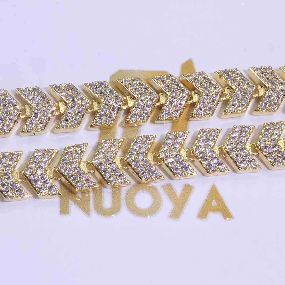 Hip Hop 8mm Fishbone Chain Moissanite Bracelet Trendy Jewelry Mens Bracelet Accessories Bracelet