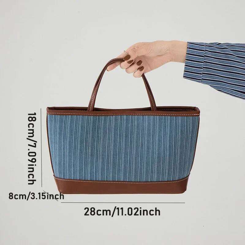 Designer Bags Denim Splicing Tote bag For Commuting New Retro Shoulder Bag Large Capacity Women's Handbag