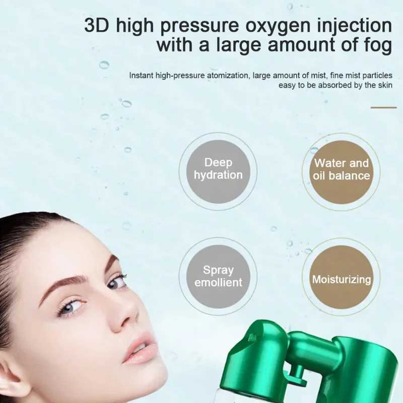 New 80ml Oxygen Injection Instrument Water Replenishing Spray Household Hand-held Face Cold Spray Humidifier Beauty Health XJ250607