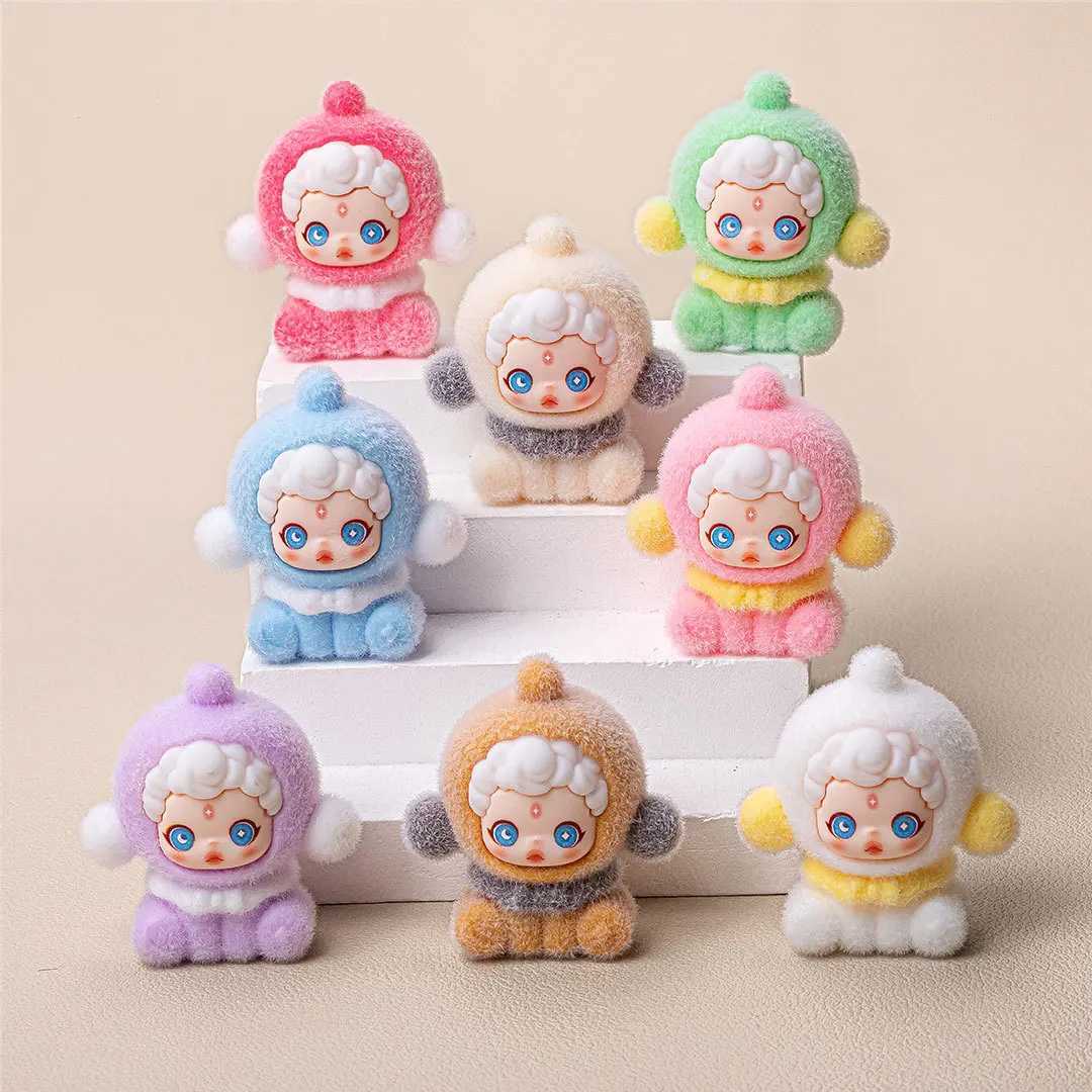 Creative Sp Sitting Girl Flocked Small Figure Making Cute DIY Accessory Able Office Desk Figure Making XJ250605