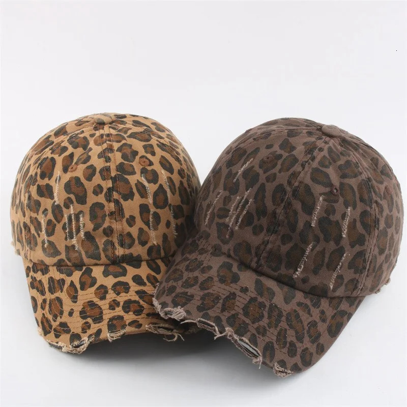 Y2K Fashion Leopard Print Womens Baseball Cap Summer Outdoor Sunscreen Hat Female Trendy Cap 250603