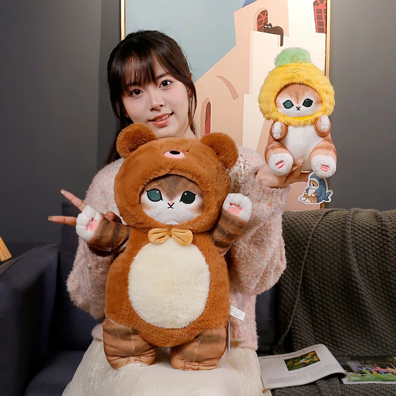 Mofusand Cute Shark Cat Cosplay Plushie Animals Series 50cm Giant Kawaii Soft Stuffed Plush Doll Birthday Gift Toys For Children 250604