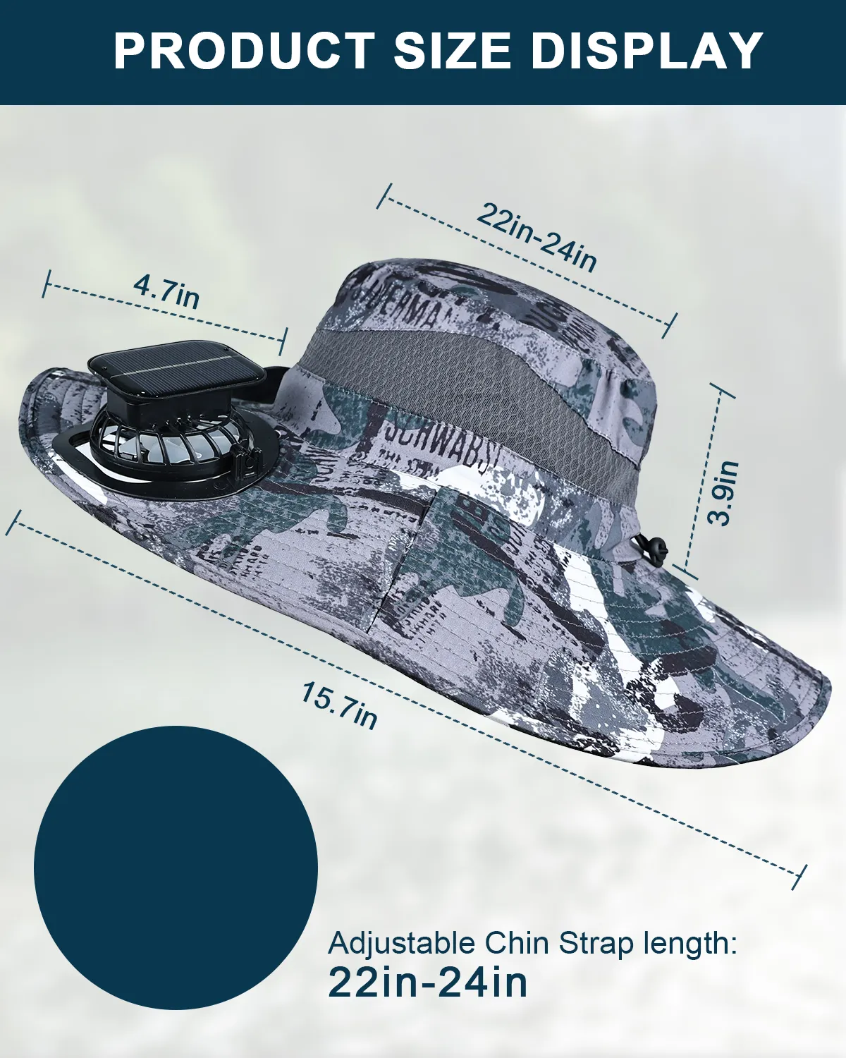Outdoor Sun & UV Protection Solar Fan Cap Solar Powered Cooling Fan Hat