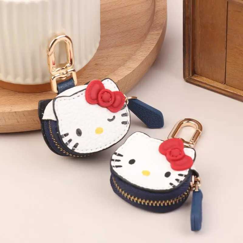 Sanrio Japanese Leather Bow Hello Kitty Keychain Cute Kawaii Charm Hello Kitty Bag Pendant Accessories Birthday Giftw250620