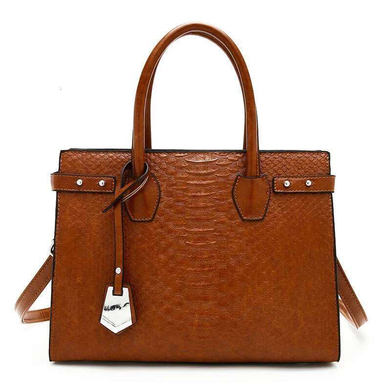 Women's Bags Designer Crocodile-Emed Tote Bag Women Vintage Spacious Shoulder Crossbody Purse Anti-Theft Fashion Work Travel Handbag