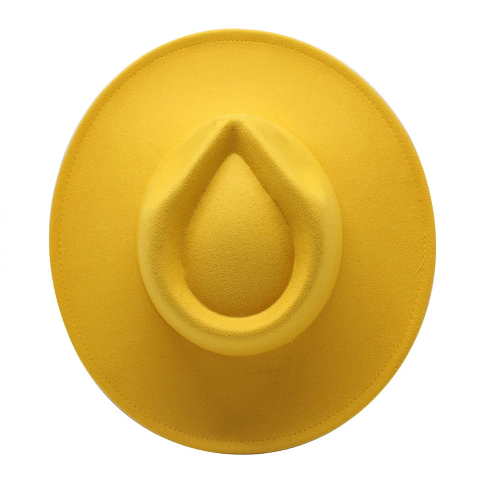 Womens Felt Hat Fedoras Big Brim Hats for Women British Style Vintage Church Hats Lady Flat Brim White Jazz Cap 250605