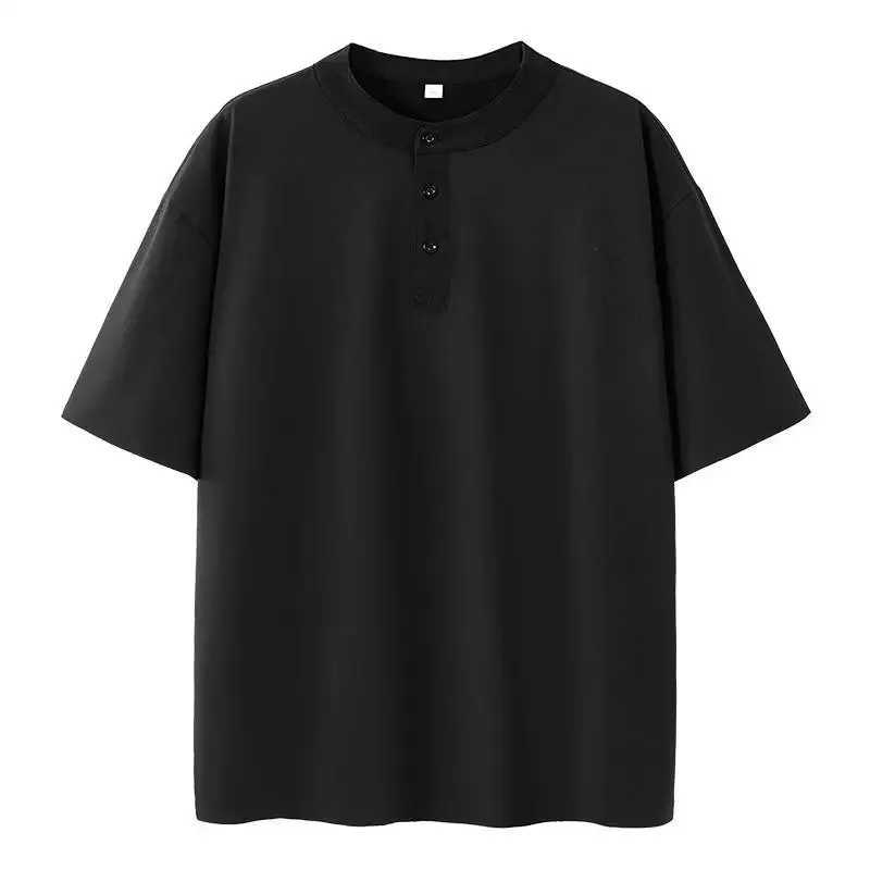 Henley Shirt Men Plus Size T-shirt 6XL 7XL 110-175kg Henley Neck Short Sleeve Polo Shirt Loose Oversized Big Size Men ClothingXJ250605