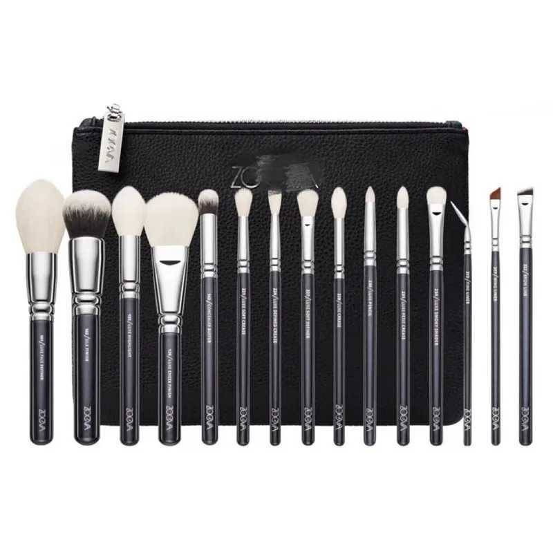 15 Brown/Black Brushes Loose Powder Ber Eye Shadow Eyebrow High Gloss Makeup Brush W250605