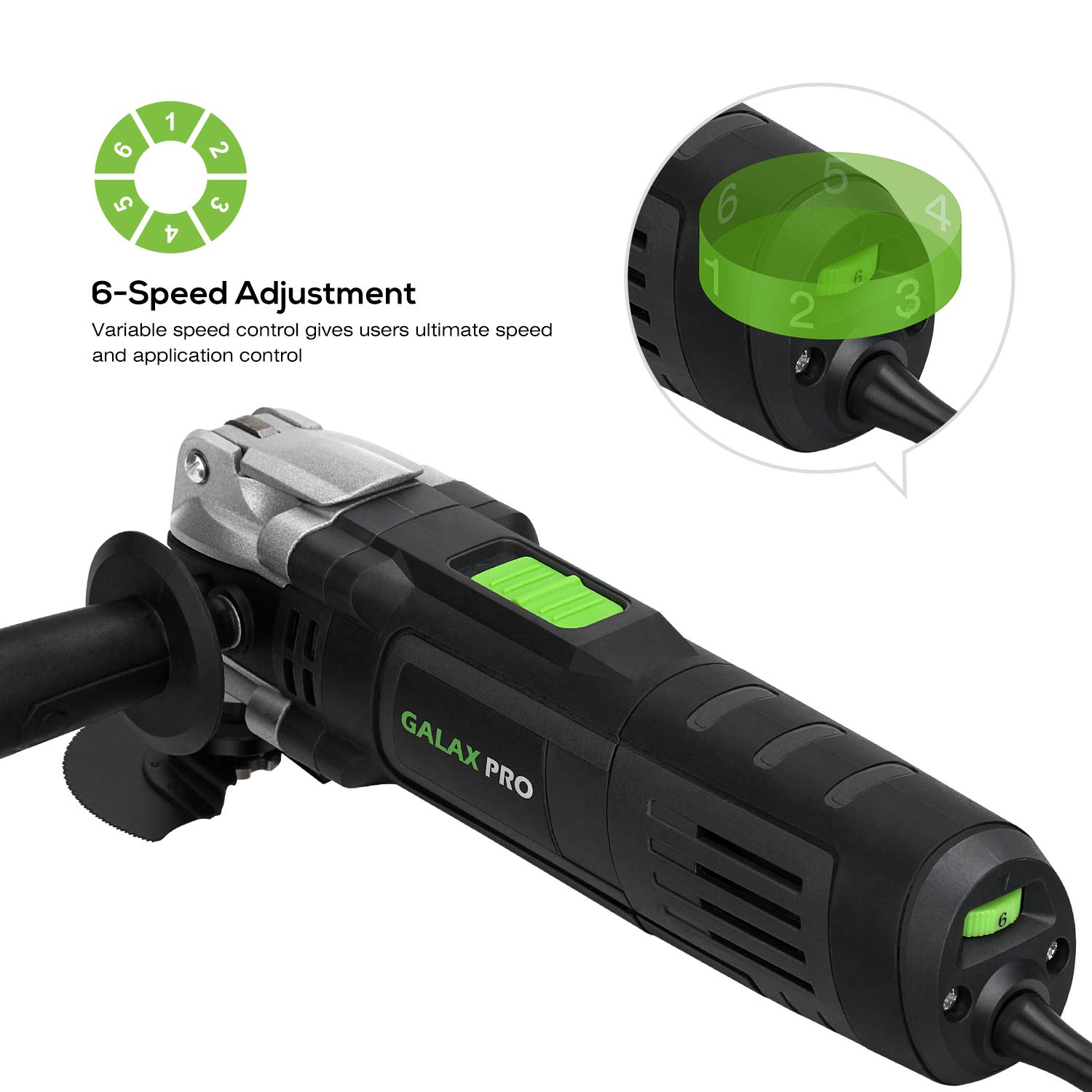 GALAX PRO Oscillating Tool, 400W Multifunction Tool 6 Variable Speed Oscillating Vibration Angle 4 Degrees Quick Change System for Cutting Sanding and