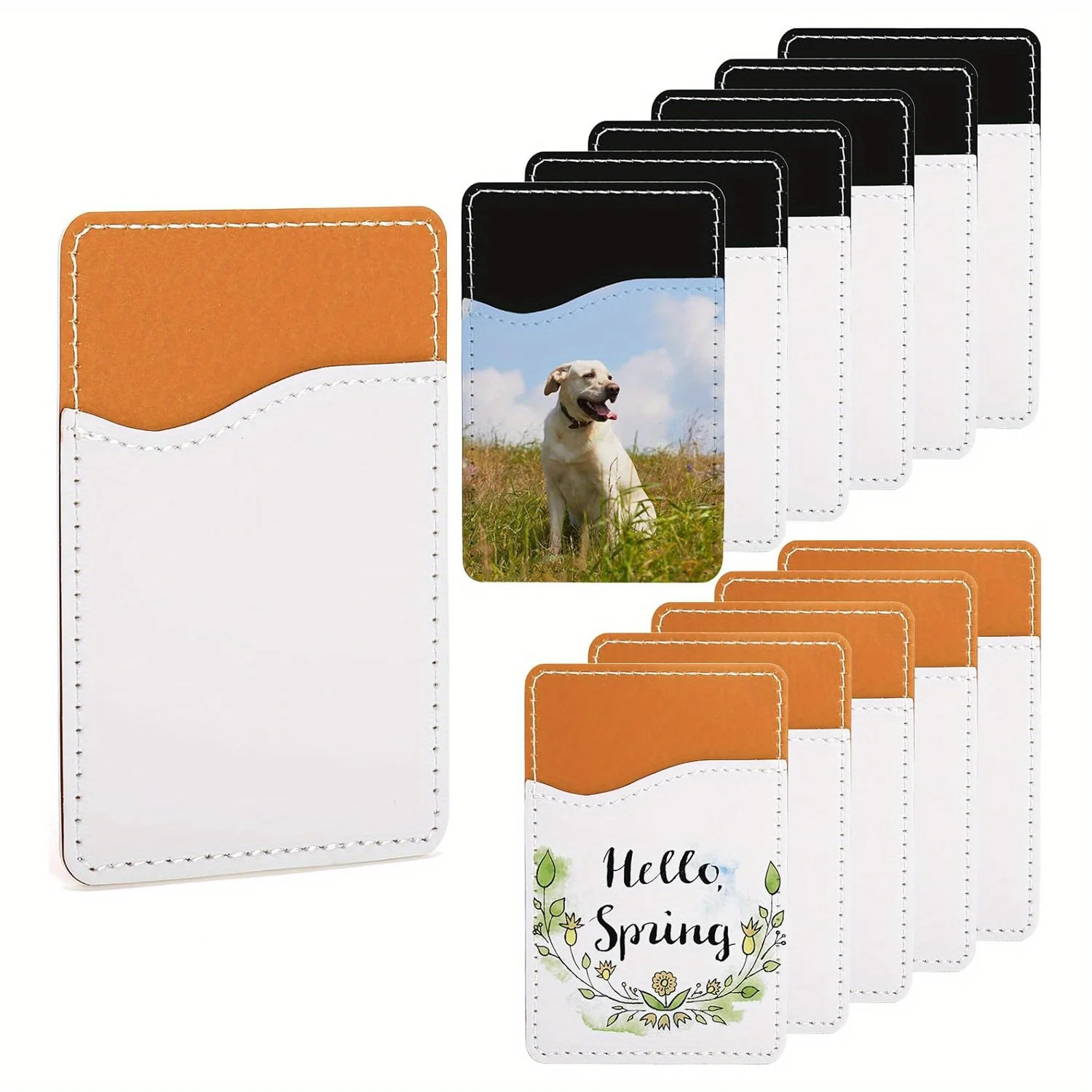 510pcs Sublimation Blanks Phone Wallet PU Leather Card Holder for Back of DIY Credit Pocket Case 250605