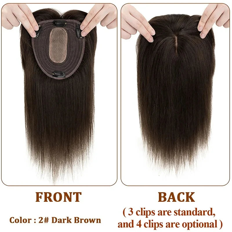 Silk Top Base Women Topper Hair Women Clip In Real Human Hair Hairpiece Human Hair Extension Thin Breathable Women Toupper 250529