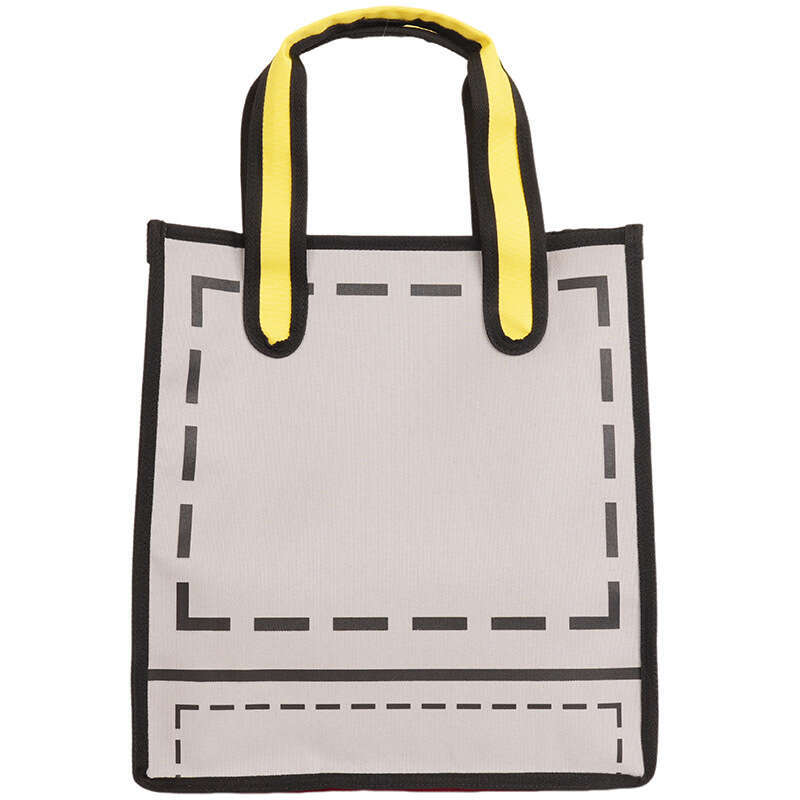 New Style Anime Cartoon Girl Canvas for Women, Handheld Shopping Bag, Color-Block Large Capacity Shoulder Bag