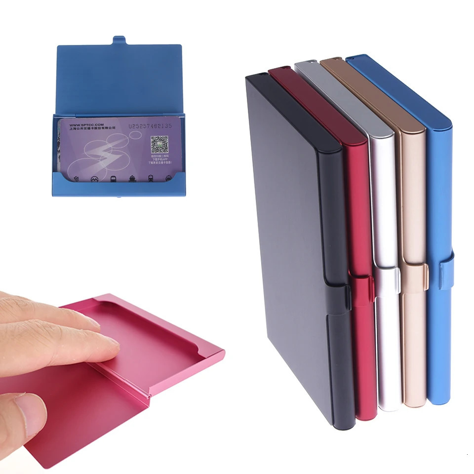 Metal Card Holder Box Aluminum Business Postcard Storage Case Portable Large Capacity Container for Men and Women 250605