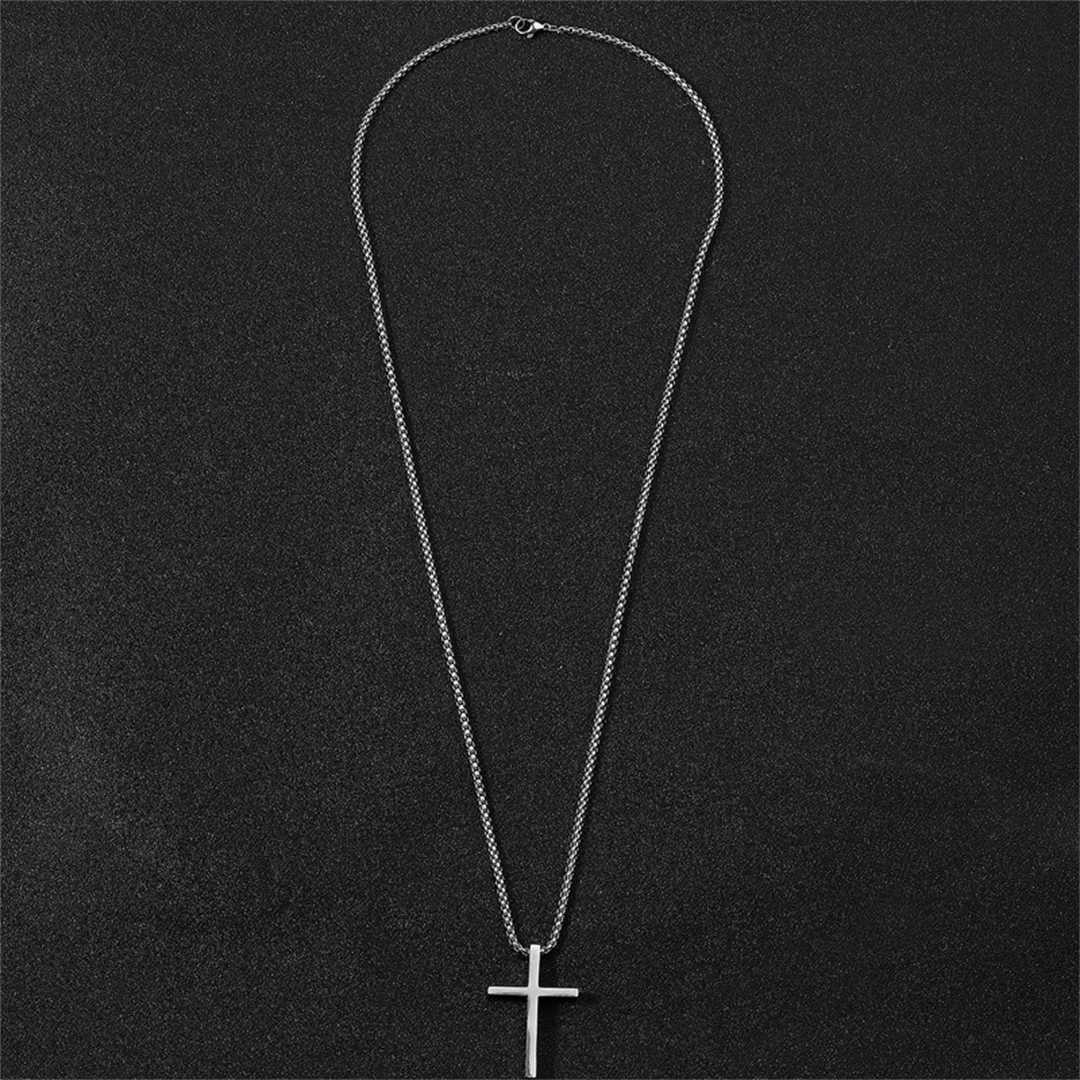 Stainless Steel Cross Pendant Necklace for Men Women Minimalist Jewelry Male Female Prayer Necklaces Chokers Fashion Jewelry Gift XJ250604