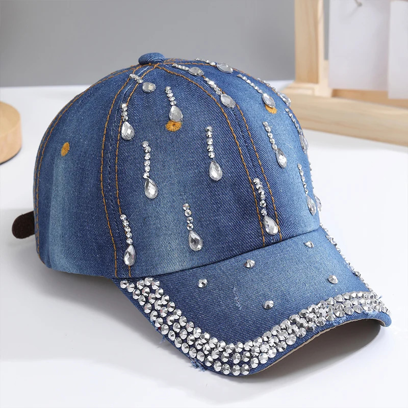 Adjustable Breathable Rhinestone Baseball Cap for Women Sequins Casual Sports Cap Rhinestone Hat 250603