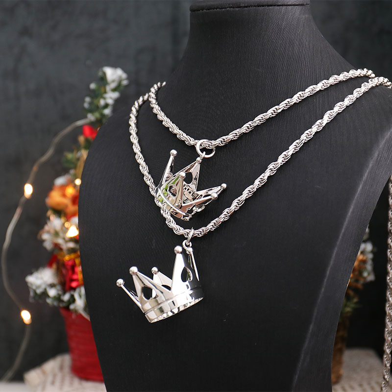 Provence Jewelry Fine Jewelry Pendants Charms Custom Pendant logo Crown shaped 925 Silver White Gold Plated pendant Fine Jewelry with Hip Hop Jewelry