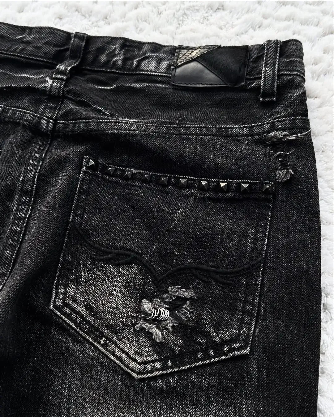 American Retro Gothic Skull Pattern Black Wash Slim Jeans Womens Summer Y2K Street Hiphop Fashion tie Tight Flared Pants 250604