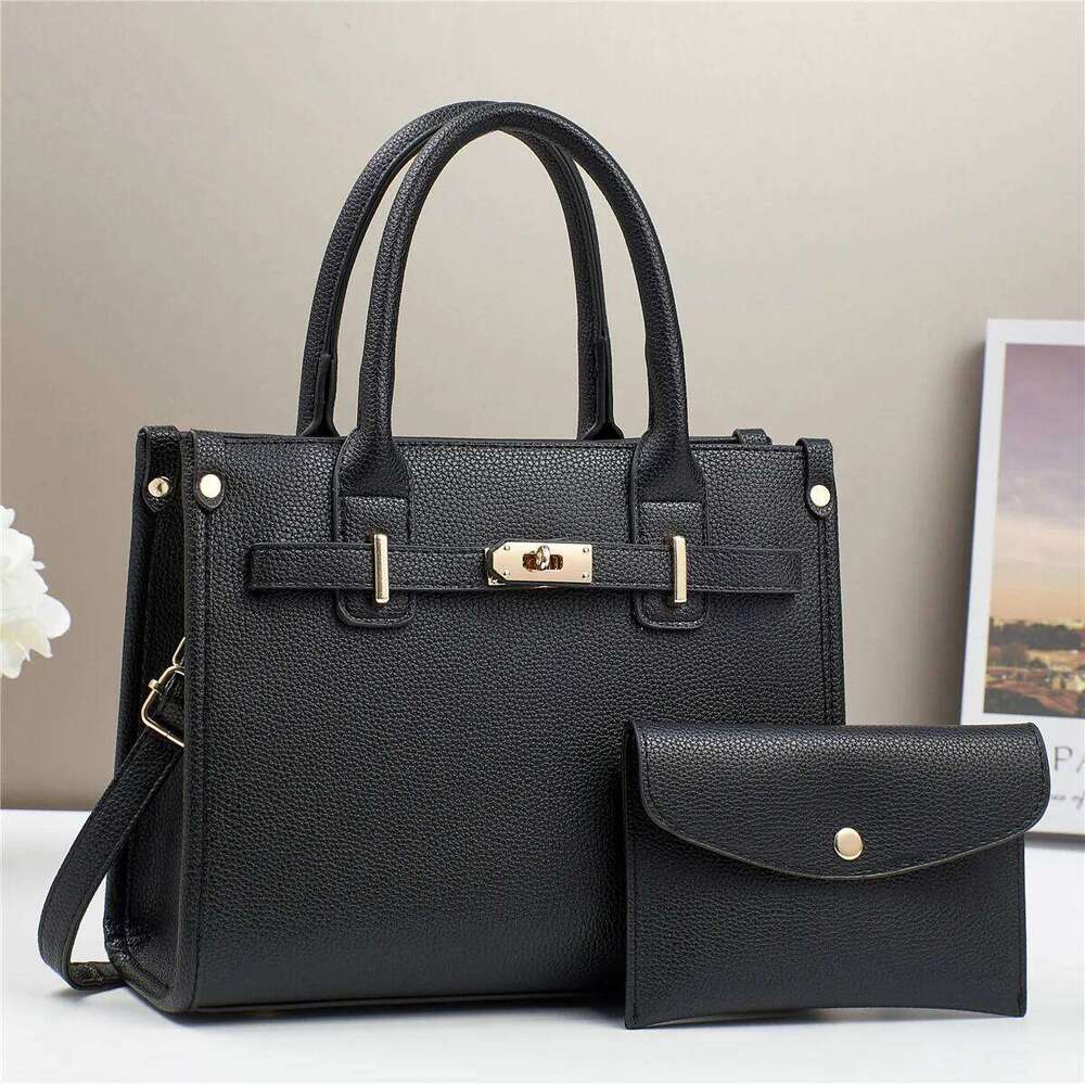 Women's Bags Designer PU Leather Mother-Daughter Tote Bag Set With Metal Lock Clasp, Large Capacity Crossbody Purse For Women (8 Colors)