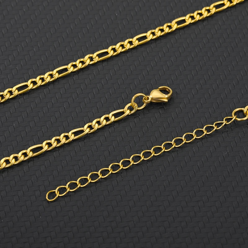 Chunky Figaro Chain Anklets For Women Punk Stainless Steel Gold Color Figaro Chain 2110cm Anklet Chain Summer Jewelry Gift 250528