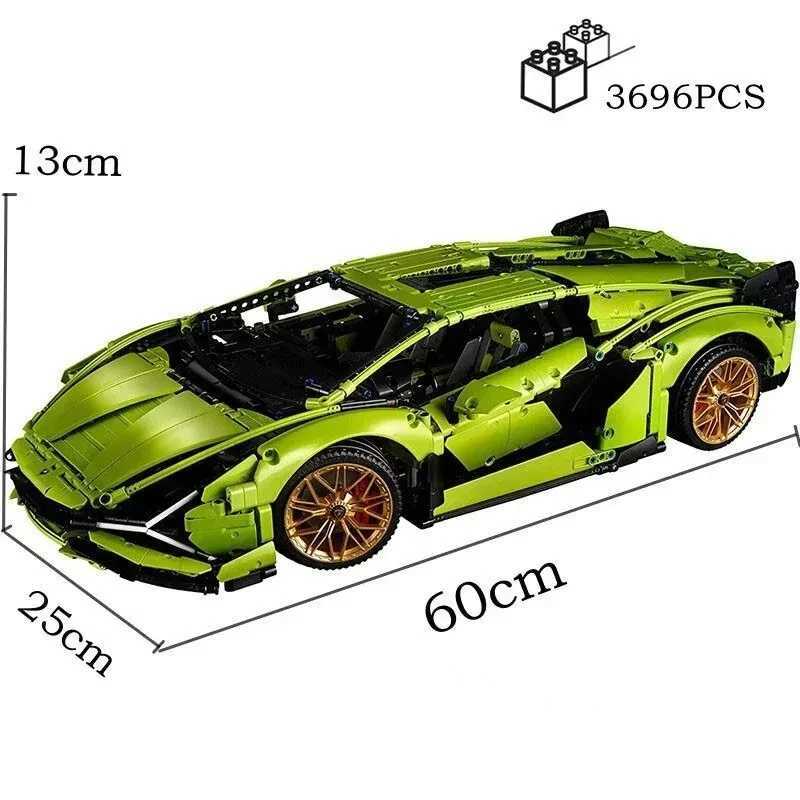 3696PCS Technical Lambo Building Blocks Car Model Compatible 42115 SIAN Roadster Bricks Boys Toys Gifts W250605