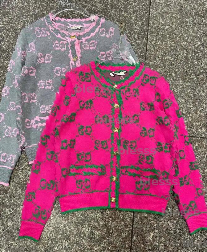 Luxury Pink Sweaters Womens Long Sleeve Designer Sweater Women Knitted Cardigan Jacket -12 DPG2506051