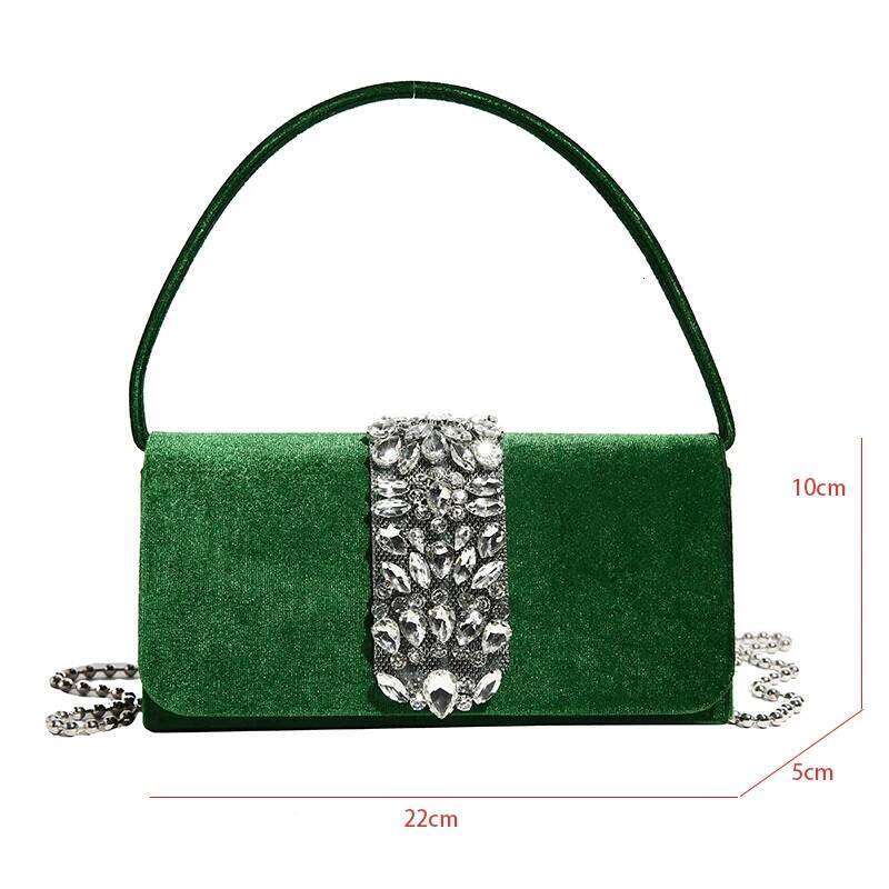 Shiny Dia Party Purse Evening For Women 2024 Spring Chain Shoulder Crossbody Bag Wool Cloth Handbag Clutch Bags