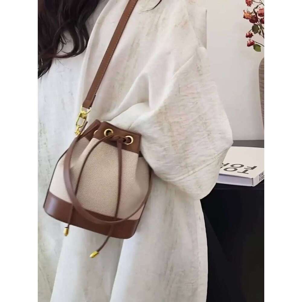 Fashion Linen Fabric Bucket simple Style Crossbody Women Shoulder Bag Designer Handbag bolsos 2025