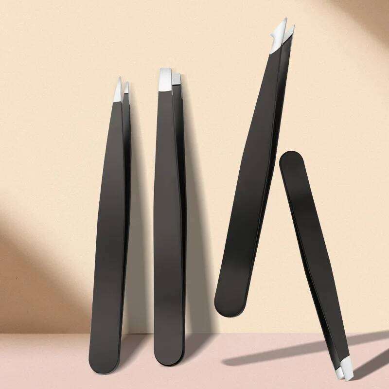 Painless Ouriner Eyebrow Tweezer Colorful Beauty Fine s Puller Stainless Steel Slanted Eye Brow Clips Removal Makeup Tools free shipping