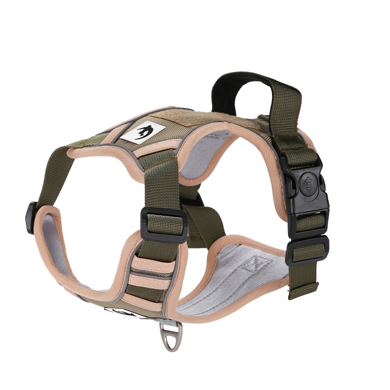 Durable Oxford Cloth Pet Vest Harness with Front Clip and Reflective Strips for Training Walking Hiking