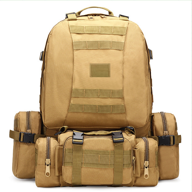 Men's Camping Travel Oxford Cloth Outdoor Hiking Climbing Bag 4-in-1 Combo Backpack