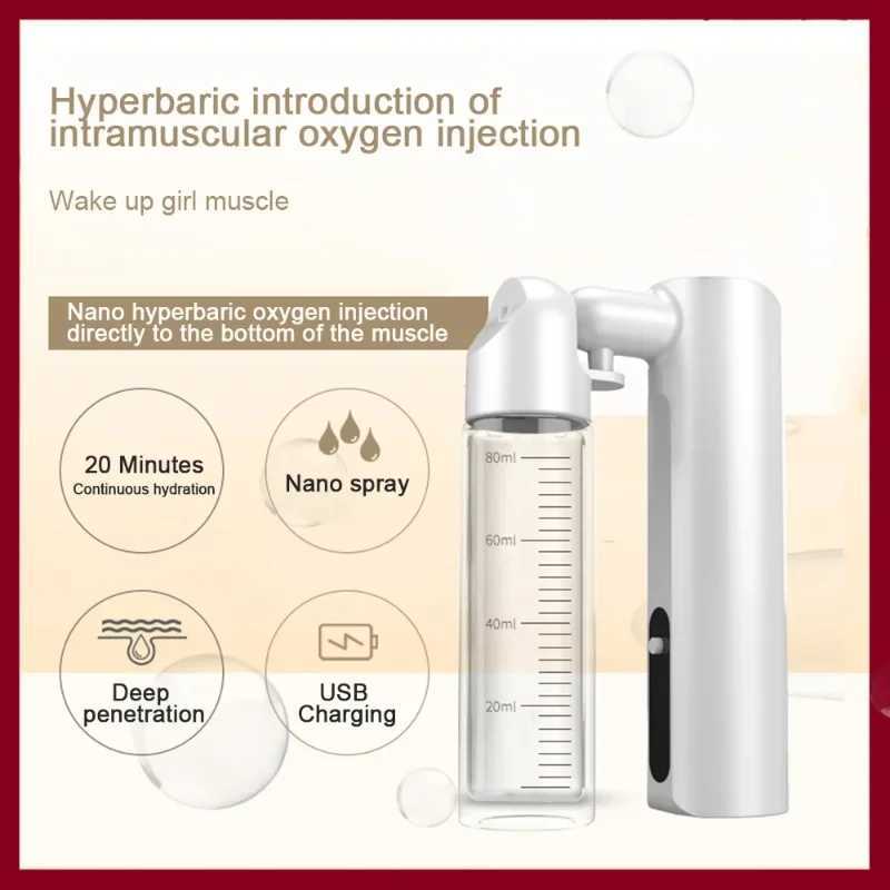 New 80ml Oxygen Injection Instrument Water Replenishing Spray Household Hand-held Face Cold Spray Humidifier Beauty Health XJ250607