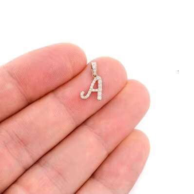 Real Diamond Initial Letter a Diamond Pendant 14K Solid Yellow Gold a Alphabet Letter Dainty Necklace VS Natural Diamond Pendant