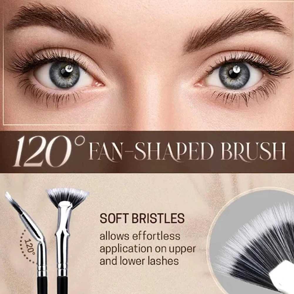 Angled Fan Shaped Eyelash Brush Multifunctional Eyelash Eyebrow Makeup Brush No Smearing Clumping for Upper Lower Eye Lash W250605
