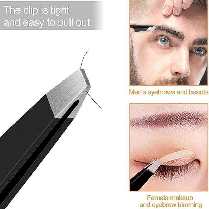Painless Ouriner Eyebrow Tweezer Colorful Beauty Fine s Puller Stainless Steel Slanted Eye Brow Clips Removal Makeup Tools free shipping