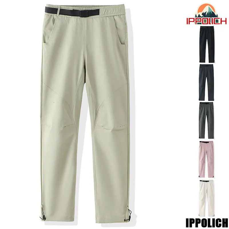 Men Hiking Pants Elastic Cuffs Waterproof Climbing Women Camping Windproof Sports Trousers Outdoor Breathable Trekking 250604