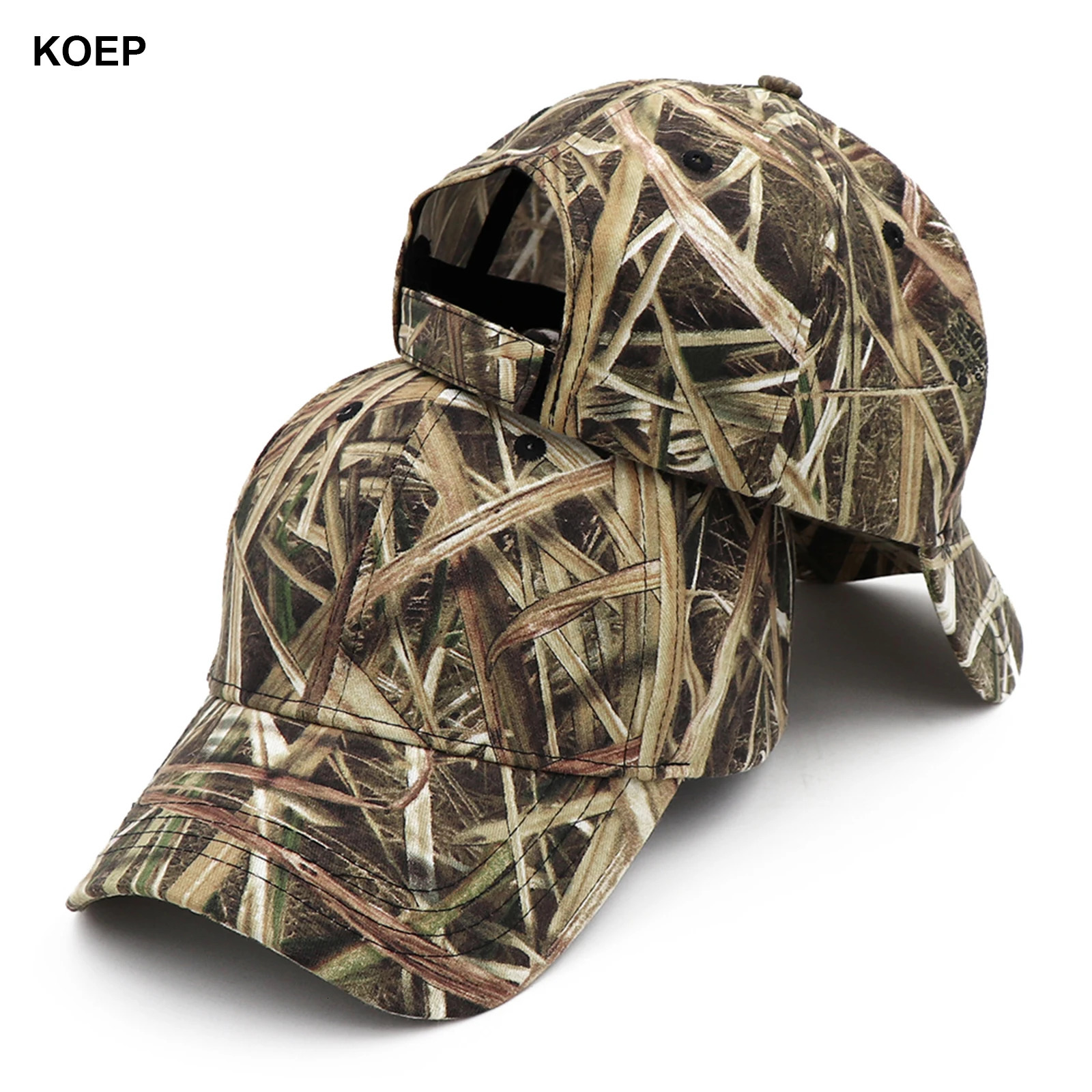 KOEP Outdoor Fishing Caps Jungle Reed Camouflage Baseball Cap Hunting Hat Cotton Dad Hats Bulrush Leaves KBMO8 250603